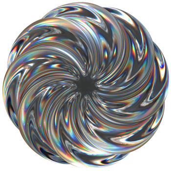 3D icon of a glass spinning sphere png