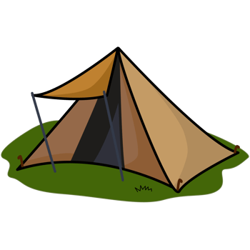 Illustration of a Camping Tent on Grass png