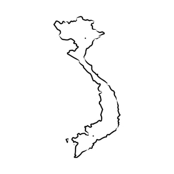 map of the Socialist Republic of Vietnam sketch vector