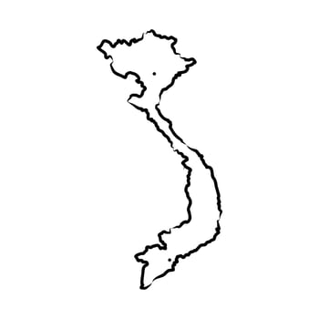 map of the unitary state of Vietnam sketch vector