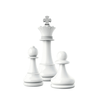White chess pieces queen and pawns together png