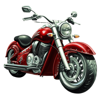 Red Cruiser Motorcycle Illustration Powerful Engine Design png