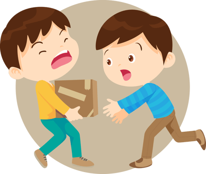 A kind-hearted boy rushed to help his friend who was lifting a heavy box. png