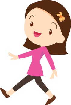 The girl walked forward with a bright smile. png