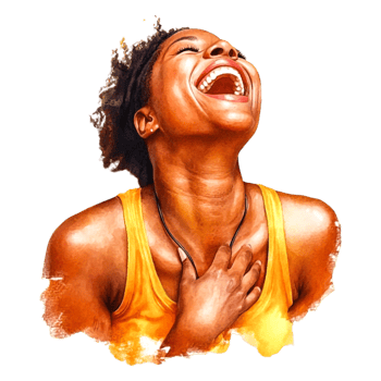 Joyful Woman Laughing with Happiness and Vibrant Energy png