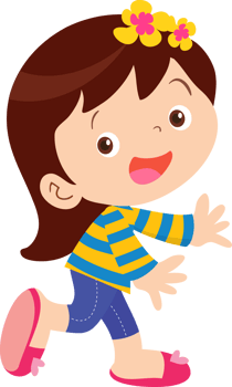 A cheerful-looking girl is running around happily. png
