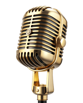 Retro style microphone in party or concert png