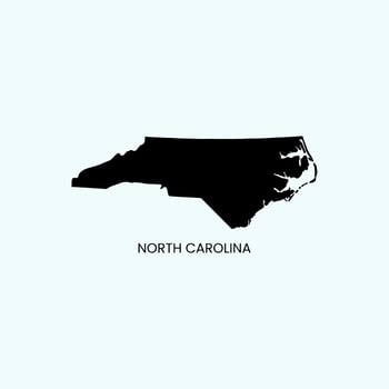North carolina map illustration vector