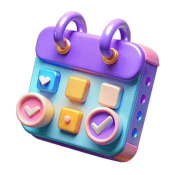 3D Calendar App Schedule Task Management png