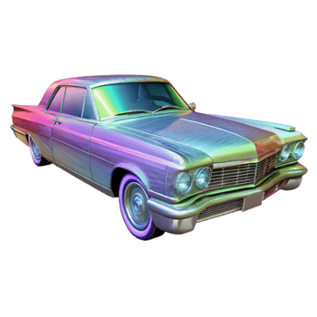 Classic Car, Iridescent Paint, Chrome Details, Vintage Automobile, Retro Ride, Two-Door Coupe, American Muscle, Polished Wheels, Headlights, Grill png