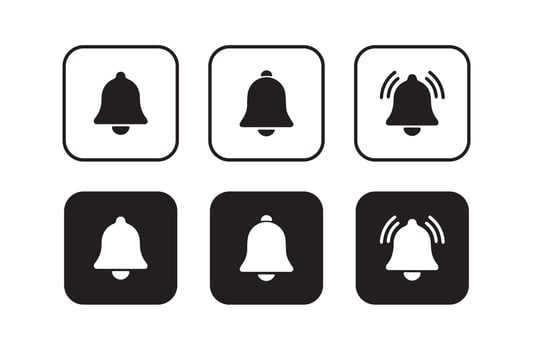 Set of ringing bells with a new notification. Illustration EPS 10 vector