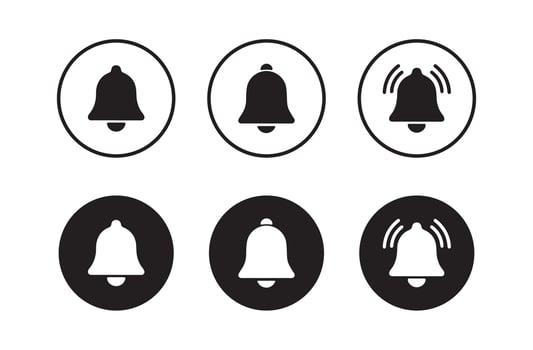 Ringing bell and notification icon. Social media Notification icon. Illustration EPS 10 vector