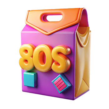 80s Retro Package Colorful Nostalgia png