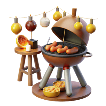 Grilling Sausages Festive Outdoor Cooking Scene png