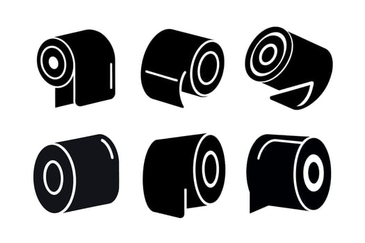 Silhouette Toilet Paper Rolls set desing vector