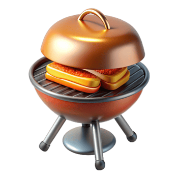 Grilling Summer Sausage on a Kettle Grill png