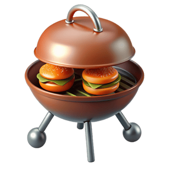 Mini Grill Cooking Burgers A Fun Summer Recipe png