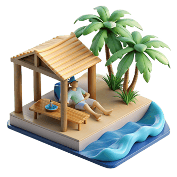Relaxing Beach Getaway Tropical Island Paradise png