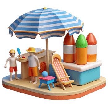 Summer Beach Scene Fun in the Sun png