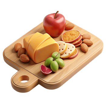 Healthy Snack Board Cheese, Fruit, Nuts More png