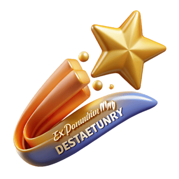 Shooting Star Design Golden Star and Swirling Trail png