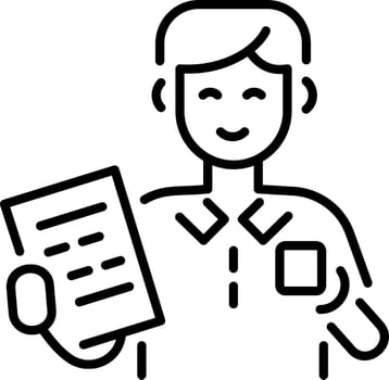 Student exam icon in line style vector