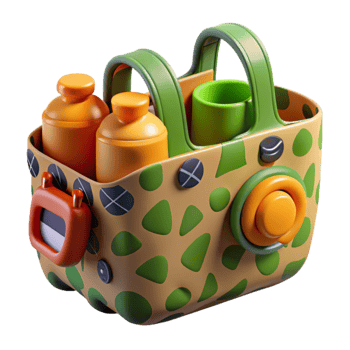 Portable Picnic Basket with Drinks Cup png