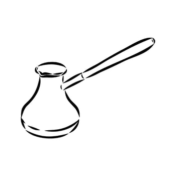 coffee brewing cup black and white sketch vector