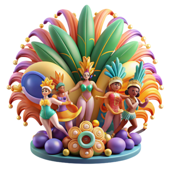 Vibrant Carnival Celebration Festive Dancers and Costumes png