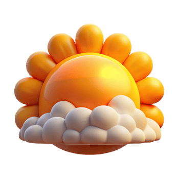 Sunny Day with Clouds 3D Render png