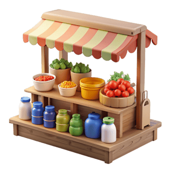 Farmers Market Stall Fresh Produce and Groceries png