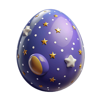 Night Sky Egg Festive Decor with Stars and Moon png