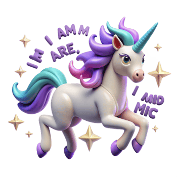 Magical Unicorn 3D Render of a Pastel Unicorn png
