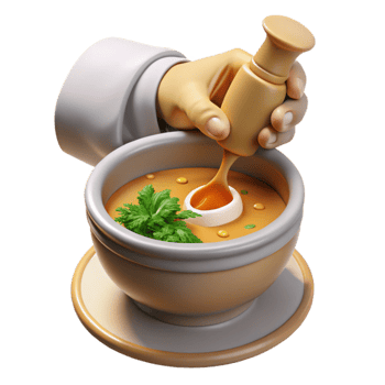 Creamy Soup Preparation A Culinary 3D Illustration png
