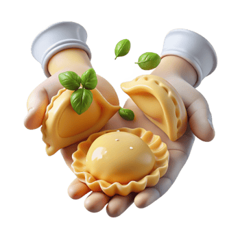 Savory Pastry Delights Handmade Empanadas, Basil Garnish png