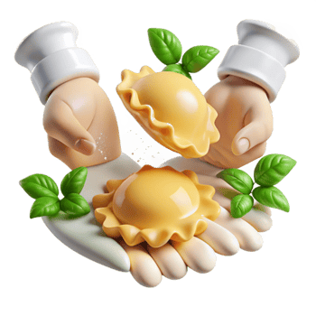 Delicious Homemade Ravioli Recipe with Basil png