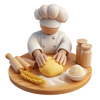 Chef Kneading Dough Baking Bread, Pastry Making png