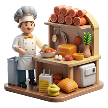 Cartoon Chef s Kitchen Food, Cooking, Bakery png