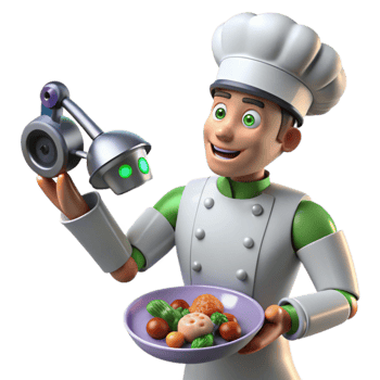 Chef and Food Robot Culinary Innovation png