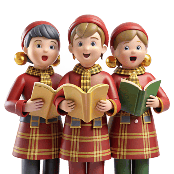 Christmas Carolers Festive Children Singing Holiday Songs png