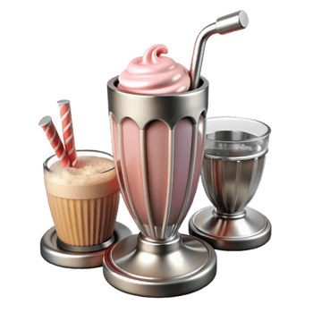 Retro Drinks Creamy Milkshake, Iced Coffee, and Dessert png