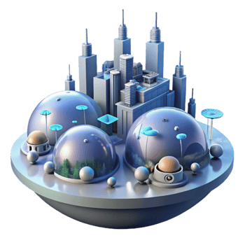 Futuristic Cityscape Biodome Metropolis png