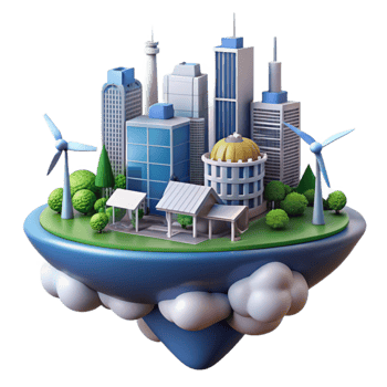 Sustainable Cityscape Eco-Friendly Urban Development png
