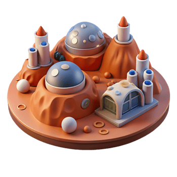 Futuristic Dome Settlements on Alien Planet png