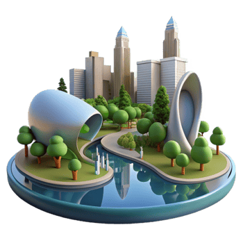 Urban Park Design Cityscape, Green Space, Modern Architecture png