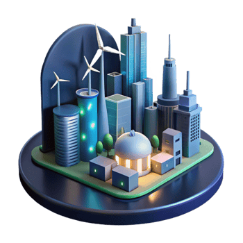 Sustainable Cityscape Wind Energy Urban Design png