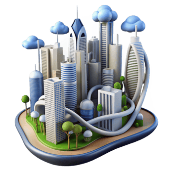 Futuristic Cityscape Modern Urban Design png