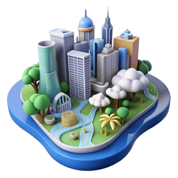 Cityscape Modern Urban Island Paradise png