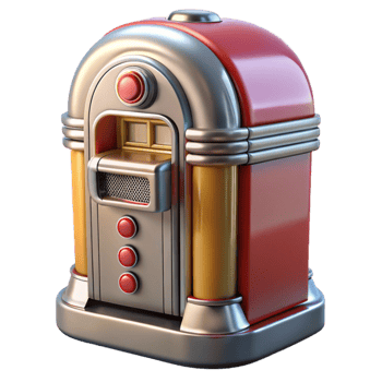 Retro Jukebox Vintage Music Machine 3D Render png
