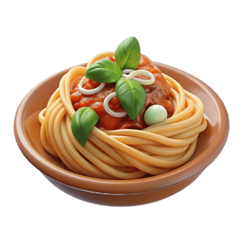 Spaghetti with Marinara Sauce and Basil png
